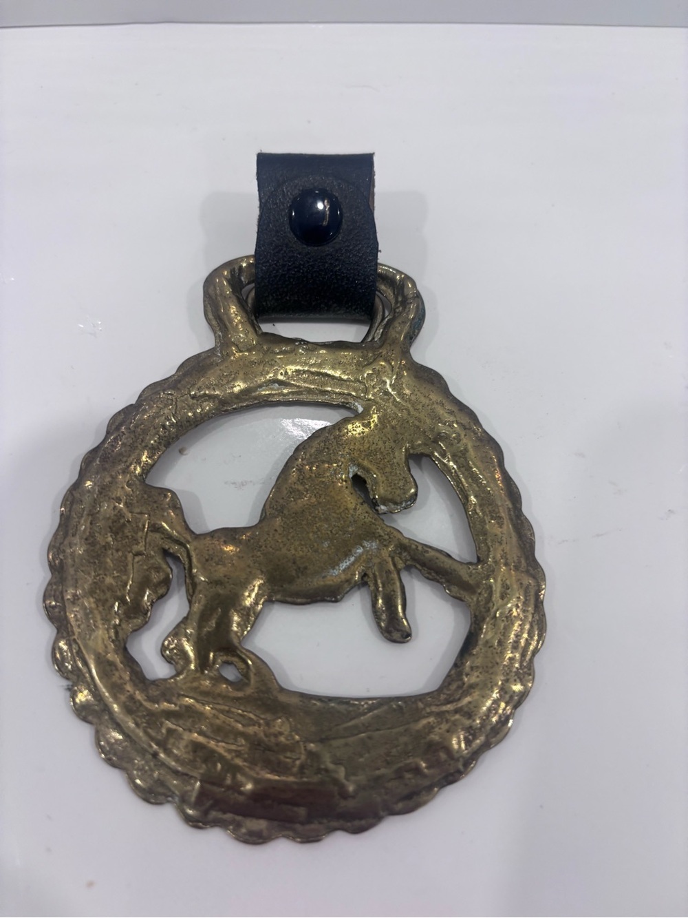 Vintage brass horse brass harness medallion English equestrian harness ornament - Picture 2 of 4